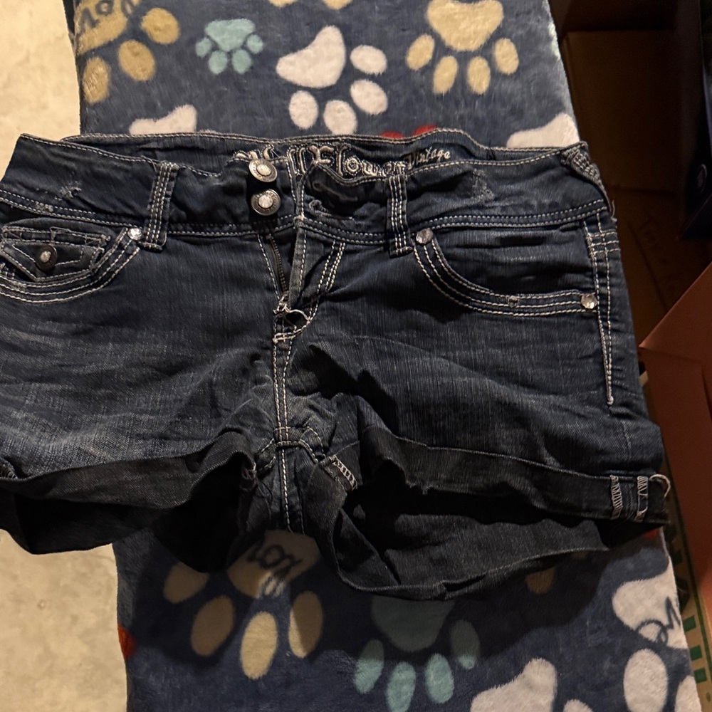 Wallflower Dark Blue Jean Shorts